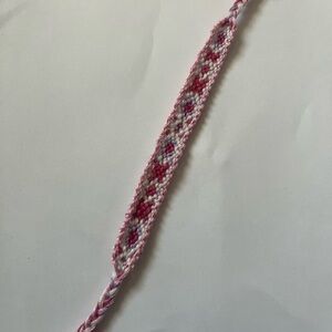 Pink and White Braided Bracelet